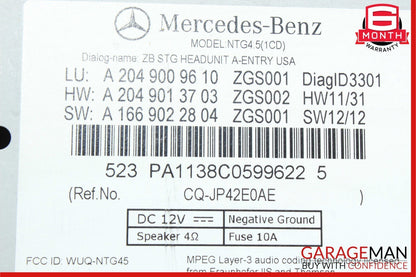 12-15 Mercedes W204 C250 C300 Navigation Command Head Unit CD Audio OEM