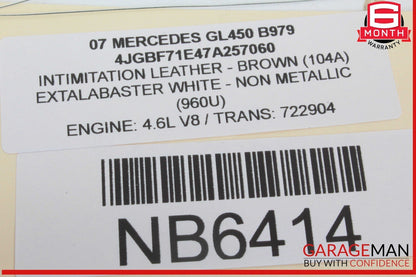 07-12 Mercedes X164 GL450 GL550 3rd Row Rear Left Seatbelt Retractor Brown OEM