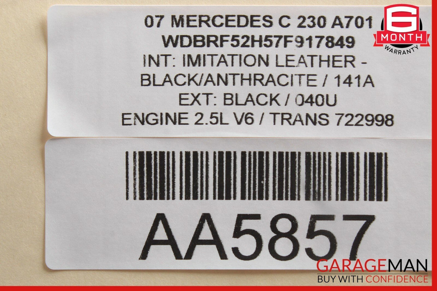 01-07 Mercedes W203 C230 Rear Right Passenger Side Upper Control Arm OEM
