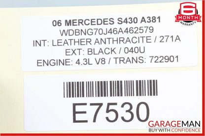03-06 Mercedes W220 S500 S430 S55 AMG Front Right Seat Belt Seatbelt Retractor