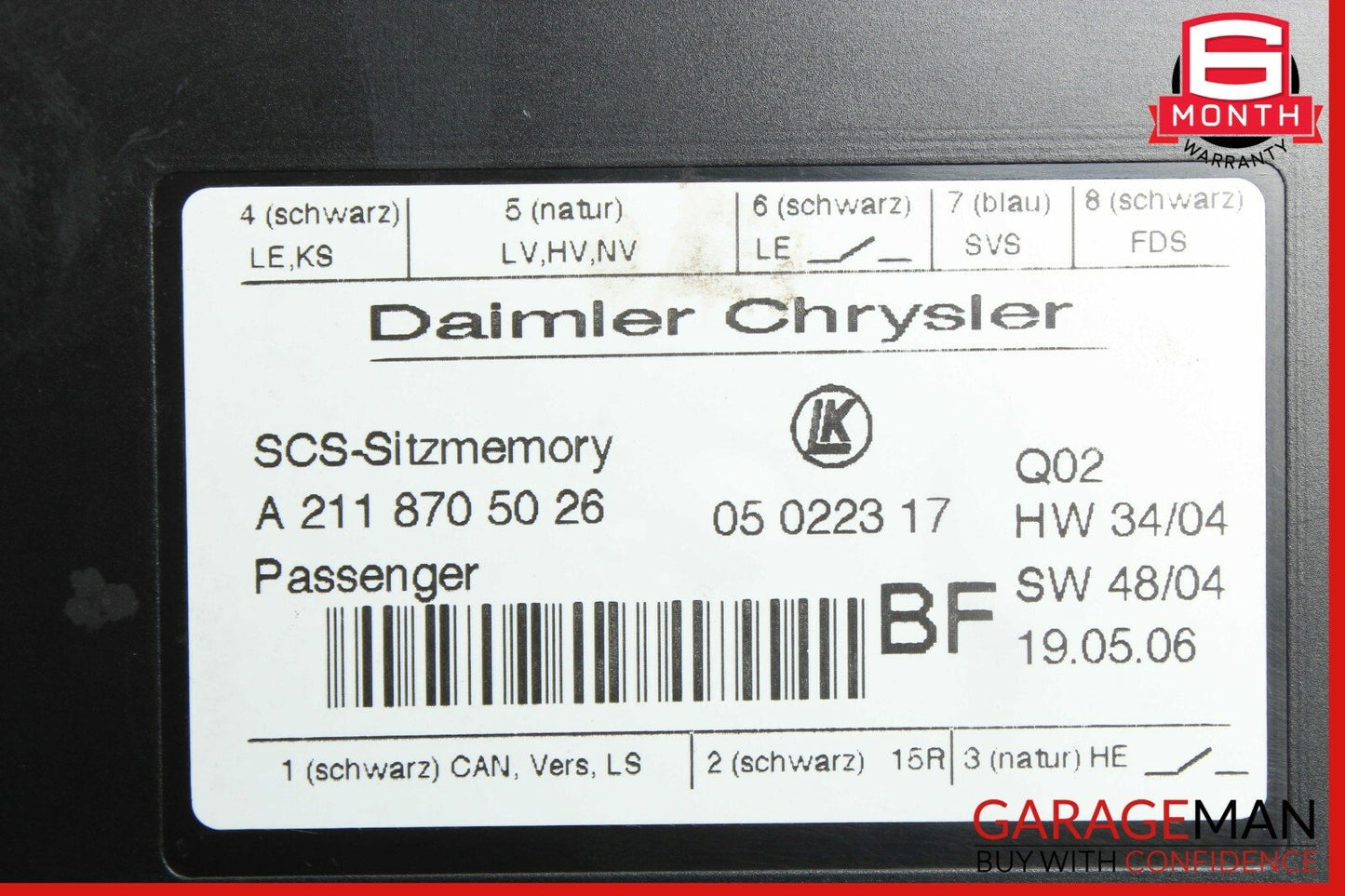 03-11 Mercedes X164 GL450 CLS550 ML550 Front Right Side Seat Control Module OEM