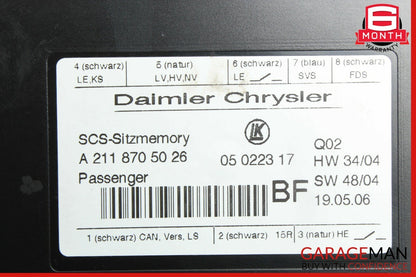 03-11 Mercedes X164 GL450 CLS550 ML550 Front Right Side Seat Control Module OEM