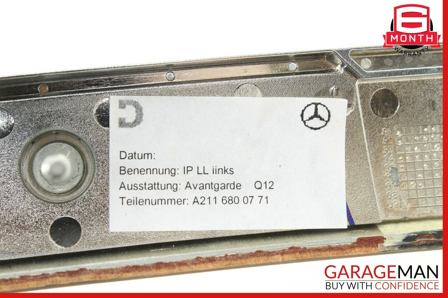 03-09 Mercedes W211 E350 E500 Dashboard Dash Left Molding Trim Wood OEM