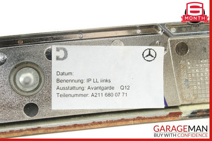 03-09 Mercedes W211 E350 E500 Dashboard Dash Left Molding Trim Wood OEM