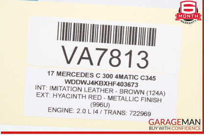 15-19 Mercedes W205 C300 4MATIC TCU Transmission Control Module TCM OEM