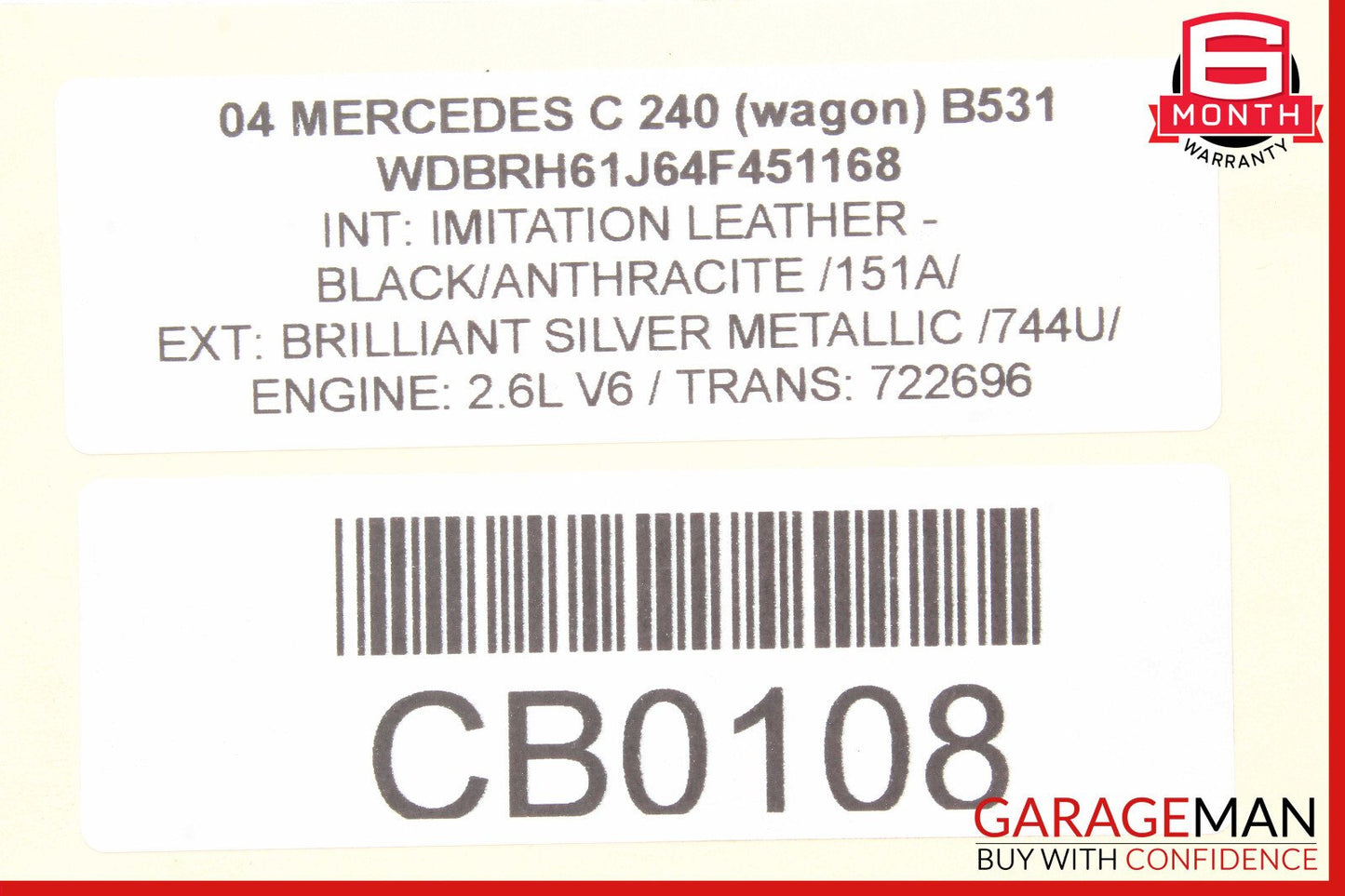 01-07 Mercedes W203 C240 Rear Left Lower Control Arm OEM