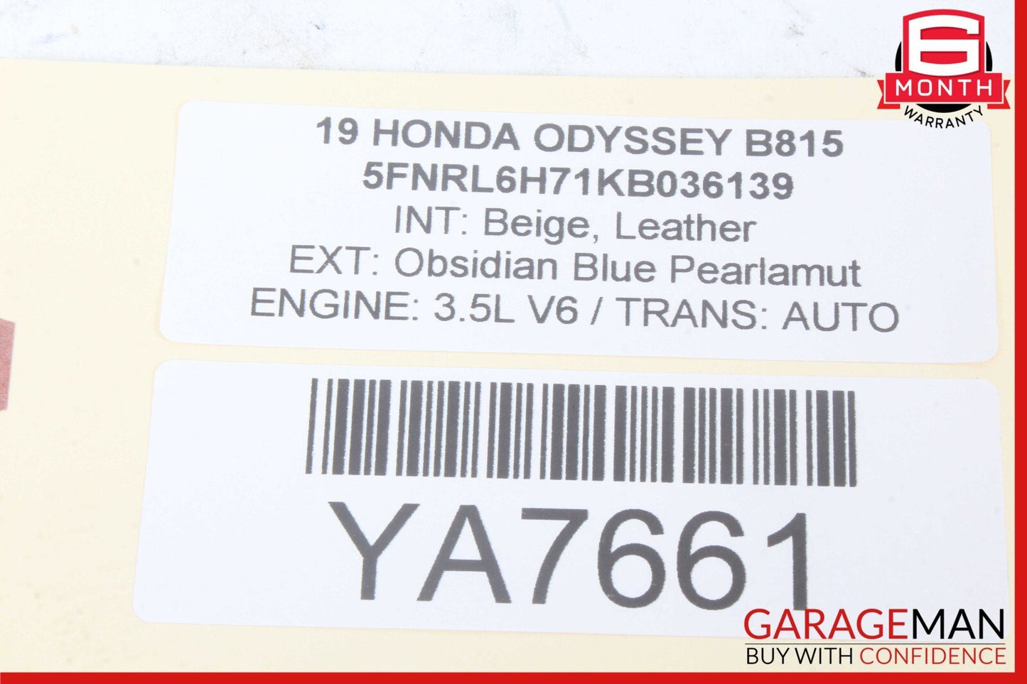 18-24 Honda Odyssey Front Left Side B Pillar Lower Trim Cover OEM