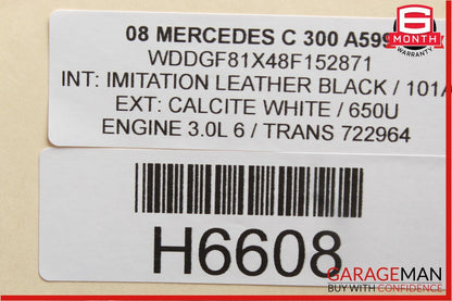 08-14 Mercedes W204 C300 Rear Trunk Lid Tailgate Lock Release Open Handle
