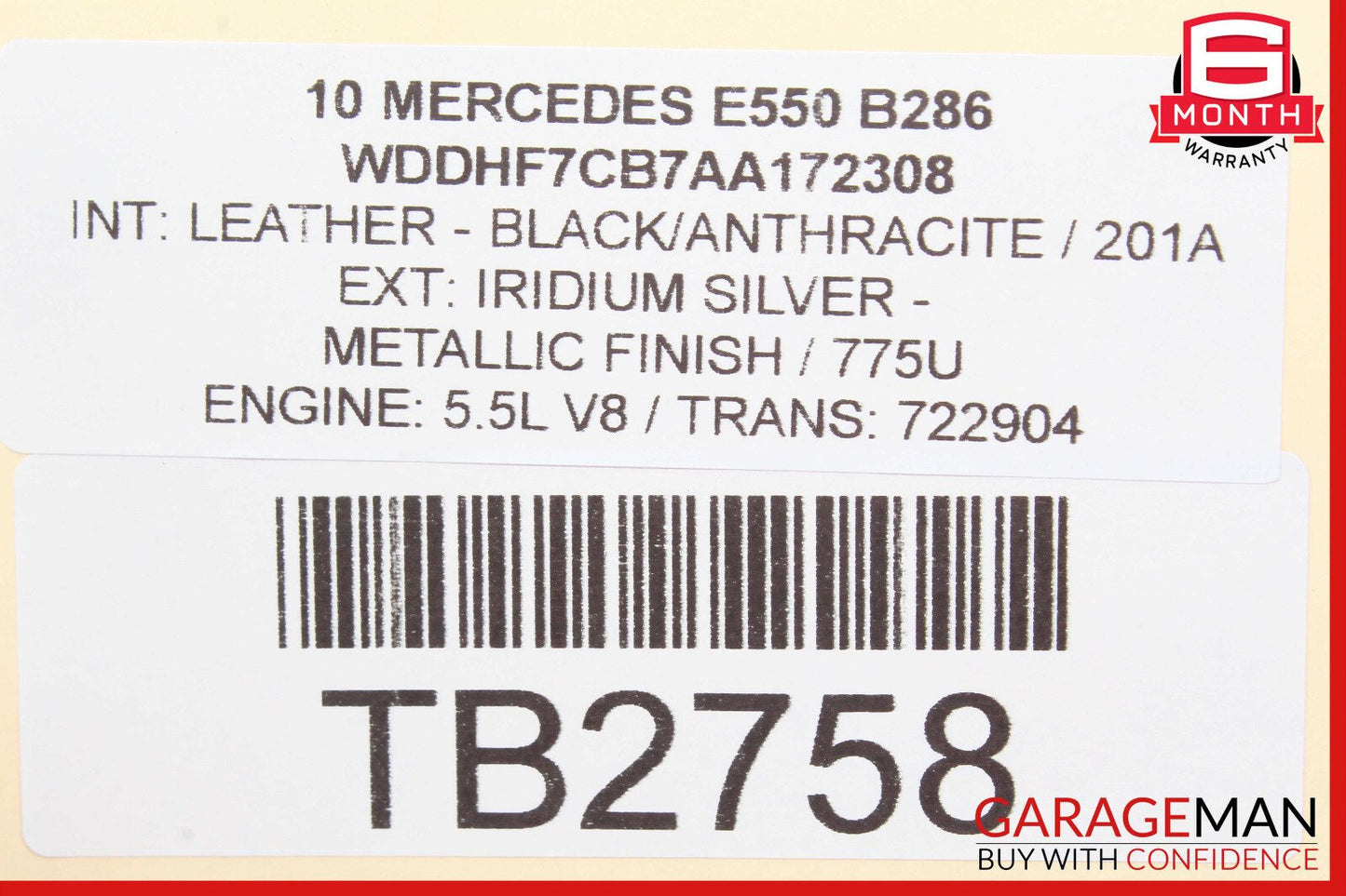 10-16 Mercedes W212 E550 E400 Front Overhead Dome Light Lamp Black OEM