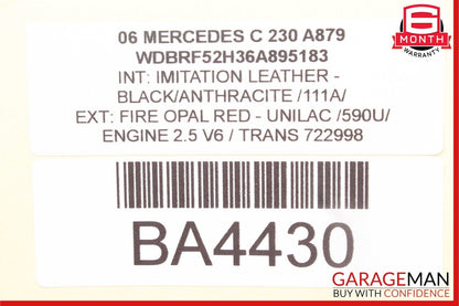 01-07 Mercedes W203 C230 C240 C320 Rear Right Door Control Module 2038202285 OEM