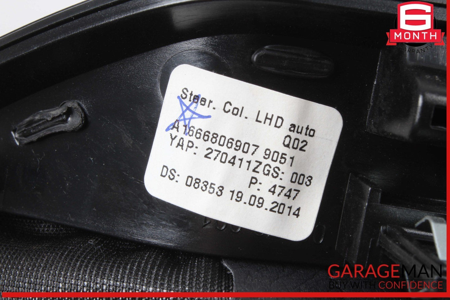 12-19 Mercedes W166 ML350 4MATIC Steering Wheel Column Cover Bezel Black OEM