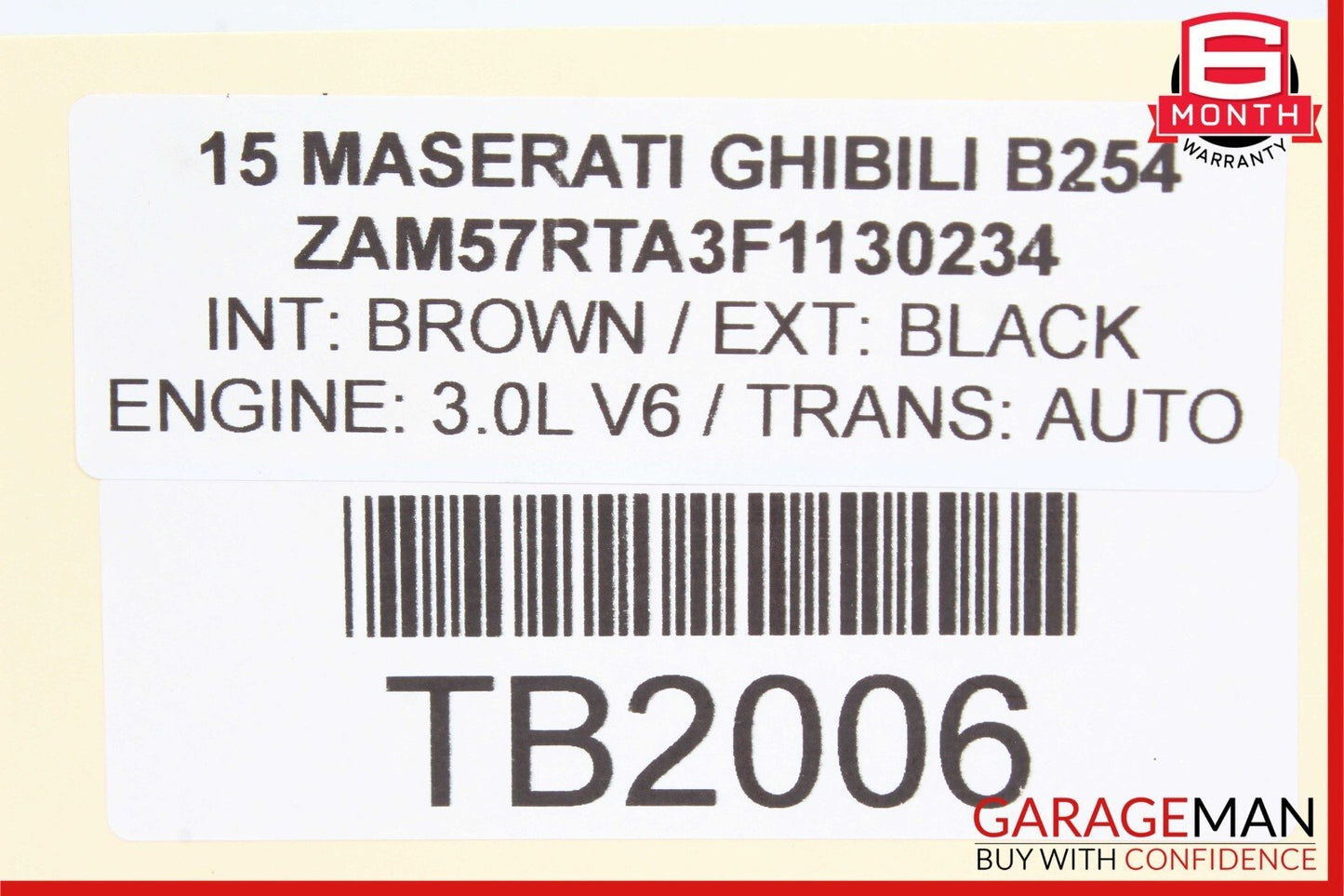 14-17 Maserati Ghibli Front Right / Left Seat Headrest Head Rest Brown
