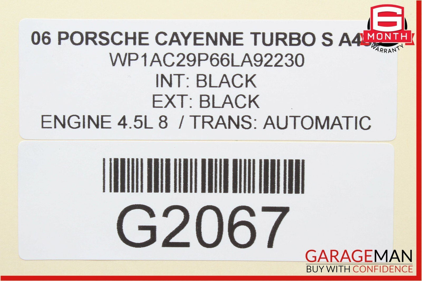 03-06 Porsche Cayenne 955 Rear Left Shock Absorber Strut Spring OEM