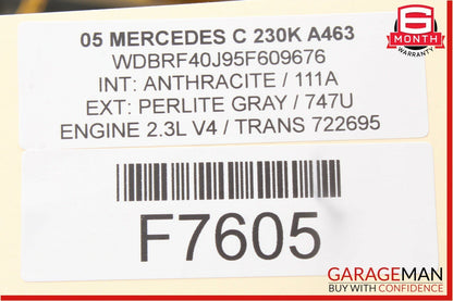 05-07 Mercedes W203 C230 C320 C350 Front Right Exterior Door Handle Perlite Grey