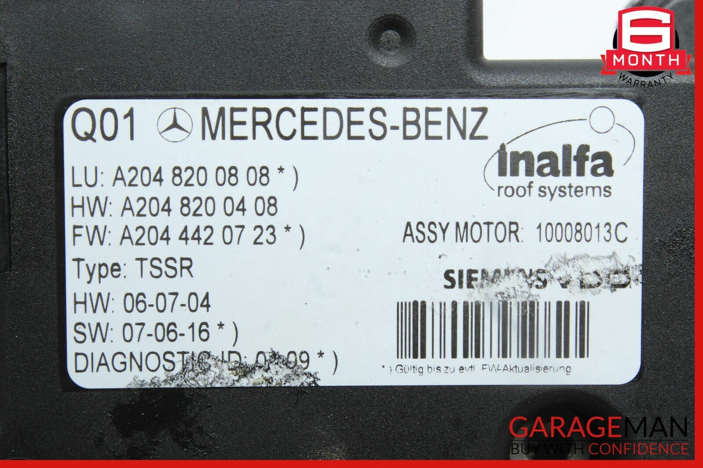08-15 Mercedes W204 C350 GLK350 Sunroof Sun Roof Motor 2048200808 OEM