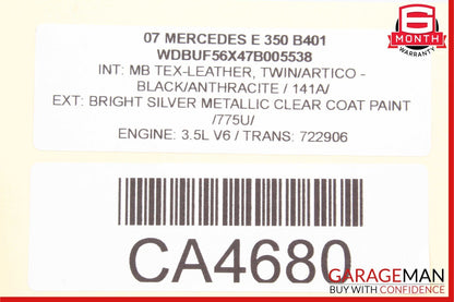 07-09 Mercedes W211 E350 E550 Interior Upper Rear View Mirror Gray 2118110107