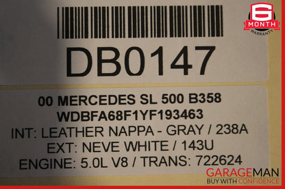 03-08 Mercedes R230 SL500 Left Convertible Hard Roof Top Hinge Frame Assembly