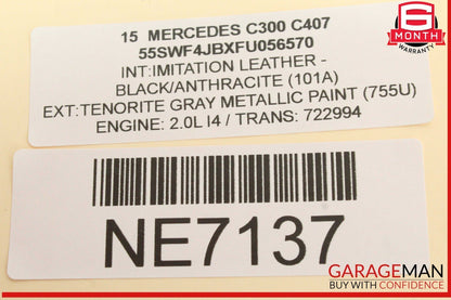 15-20 Mercedes W205 C300 C350e Front Center Console Ashtray Ash Tray OEM