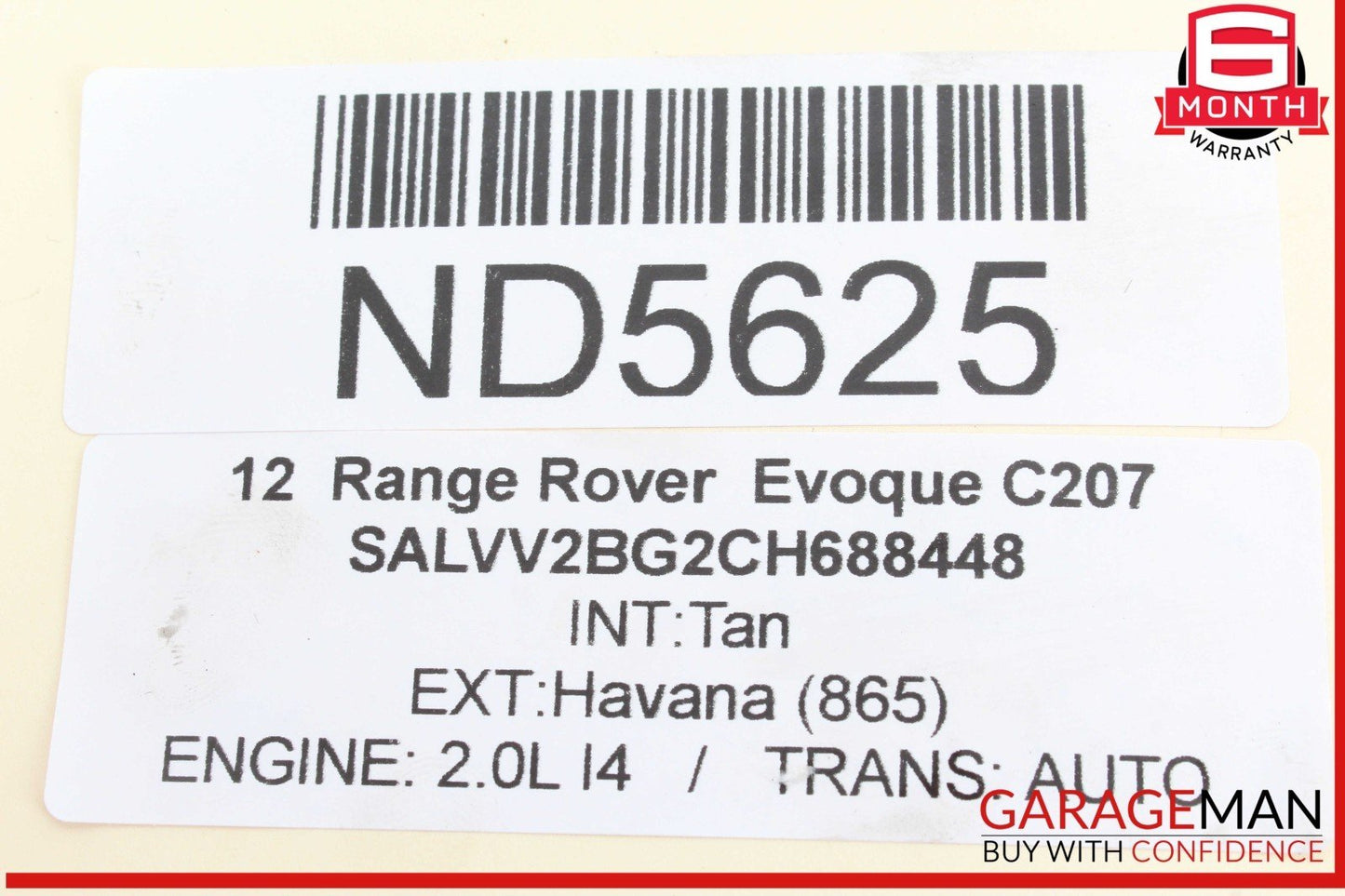 12-19 Range Rover Evoque Rear Right Passenger Side CV Axle Drive Shaft OEM