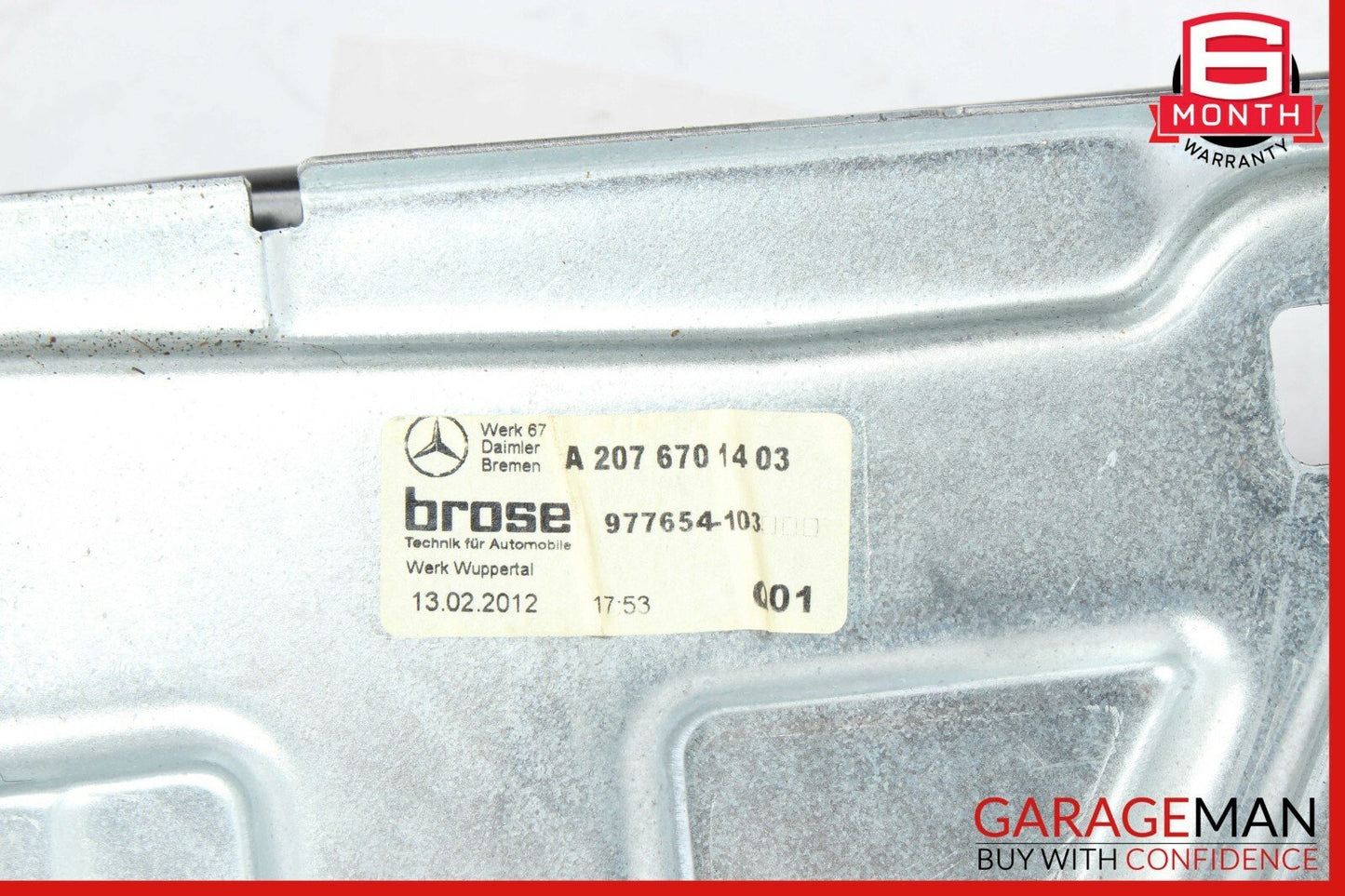 10-16 Mercedes W207 E350 Coupe Rear Right Door Window Regulator Frame w/o Motor