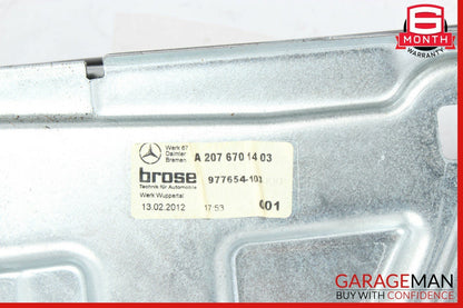 10-16 Mercedes W207 E350 Coupe Rear Right Door Window Regulator Frame w/o Motor