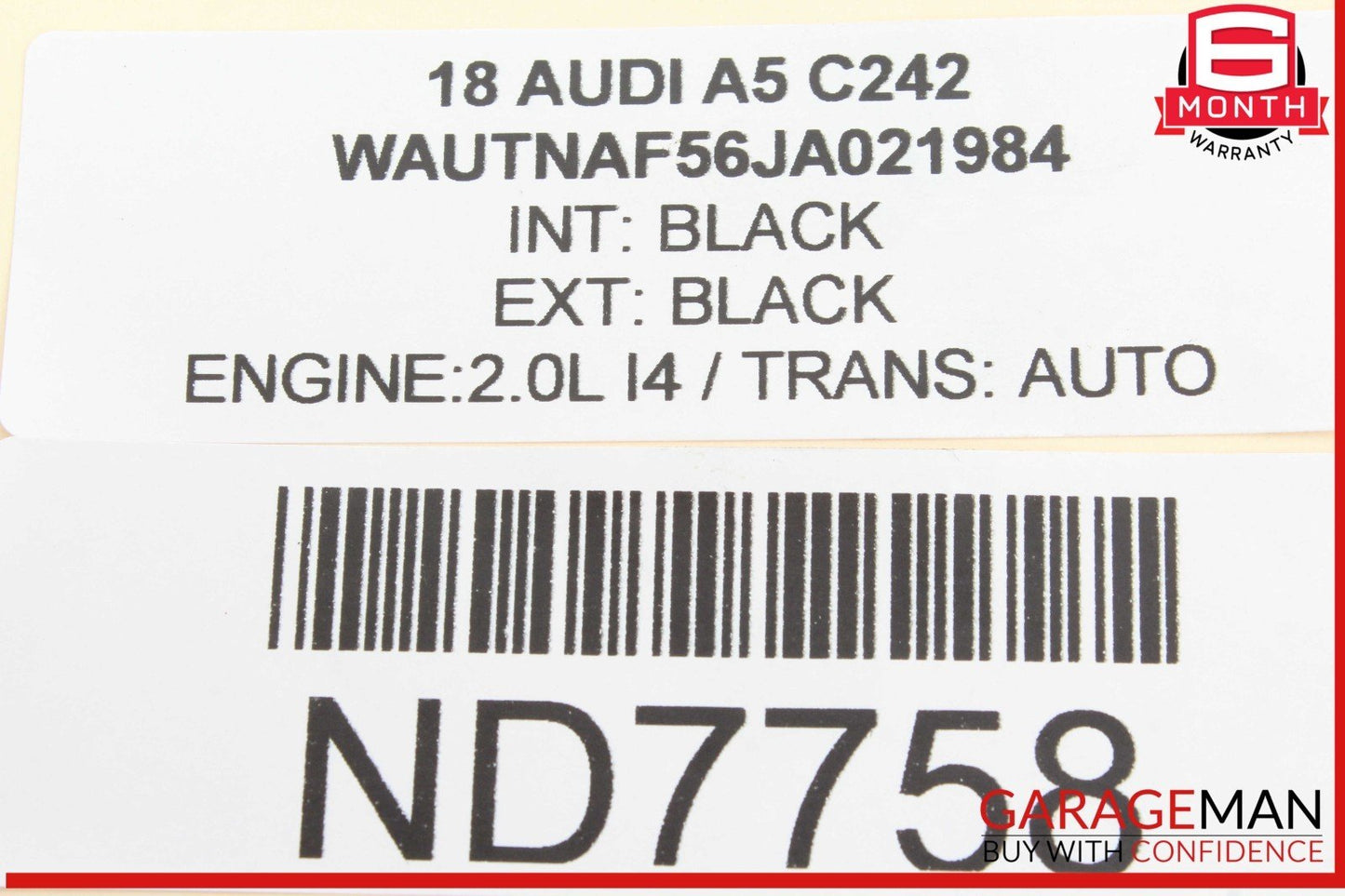 17-24 Audi A5 Rear Right Side Suspension Upper Control Arm 8W0505361E Genuine