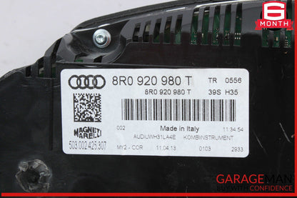 09-17 Audi Q5 Dash Dashboard Speedometer Instrument Cluster Gauge 8R0920980T OEM