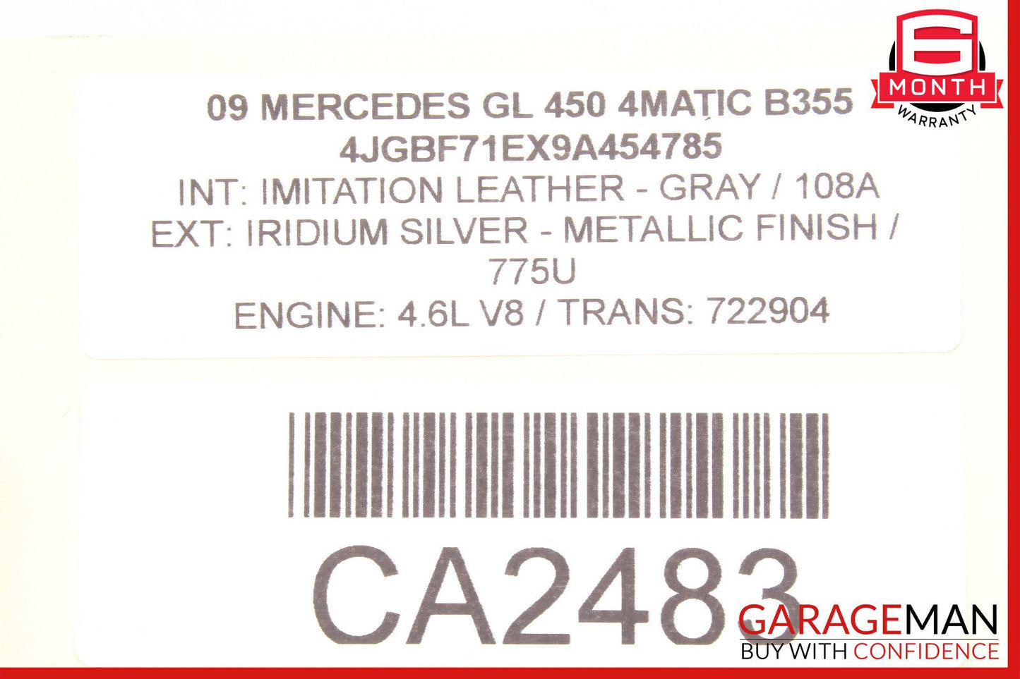 06-12 Mercedes X164 GL450 GL550 3rd Row Seat Folding Power Switch Button OEM