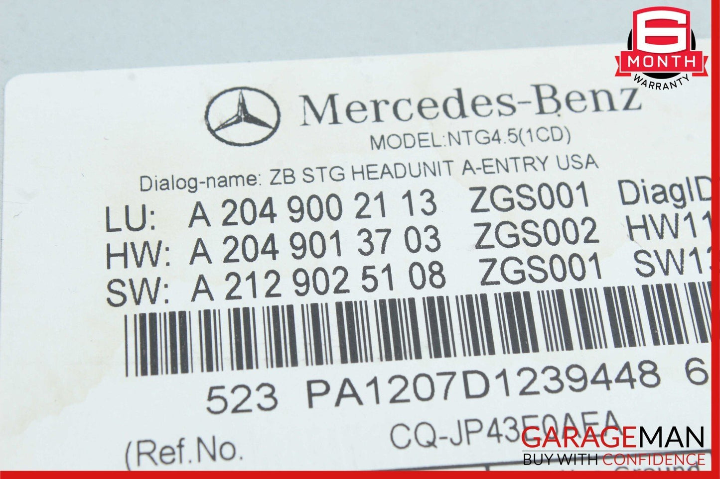 12-15 Mercedes W204 C250 C350 C300 Navigation Command Head Unit DVD CD Audio OEM