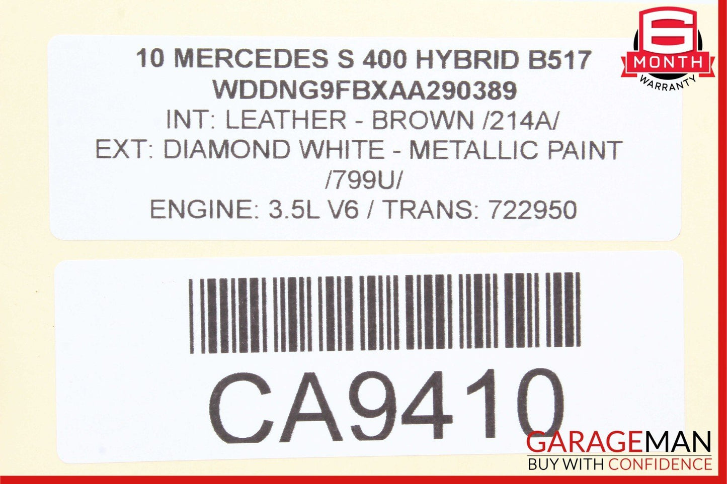 07-13 Mercedes W221 S400 S600 Rear Right Keyless Go Exterior Door Handle OEM