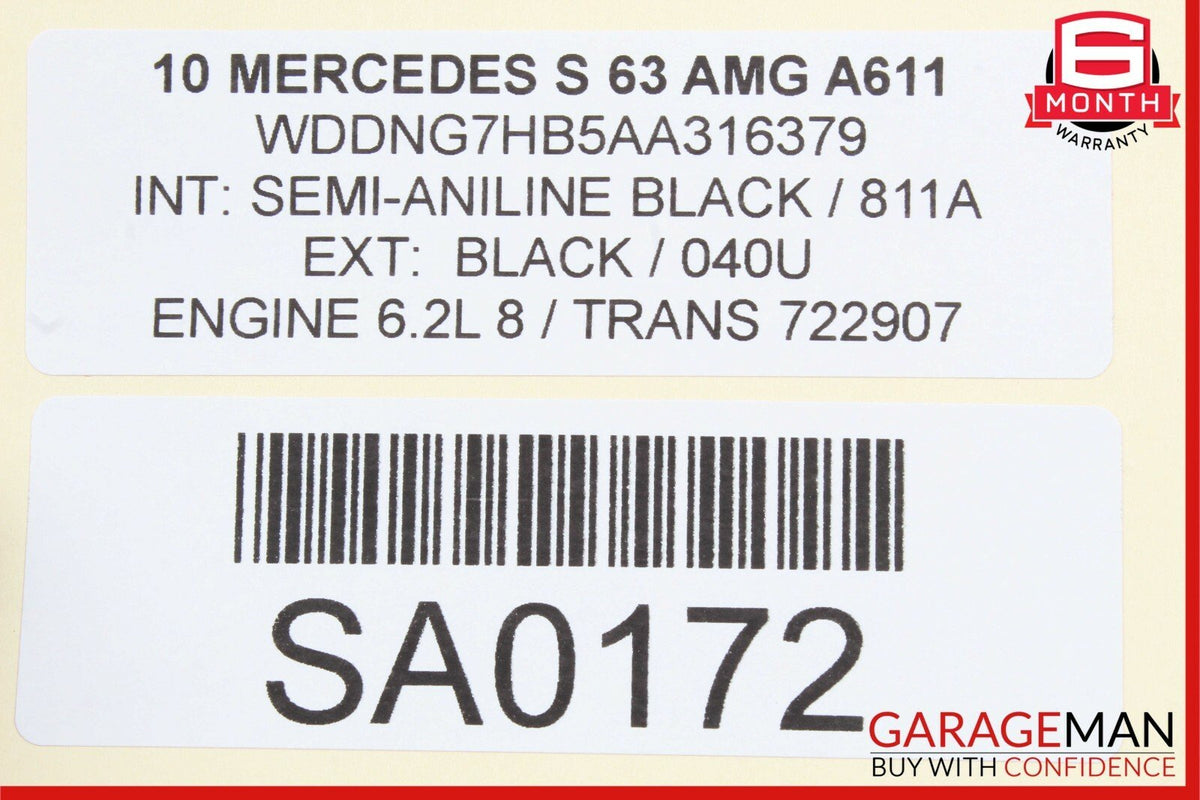07-13 Mercedes W221 S550 S600 S63 AMG Center Middle Pano Panoramic Roof Glass