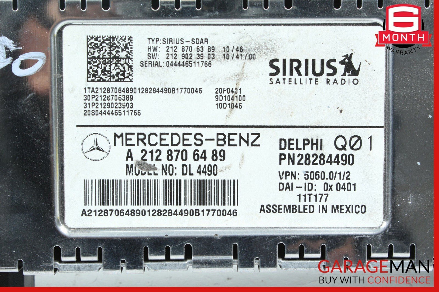 Mercedes W212 E350 E400 SLK250 Sirius Satellite Radio Receiver 2128706489 OEM