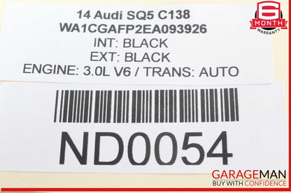 14-17 Audi SQ5 Rear Left Driver Side Exterior Door Handle Black OEM