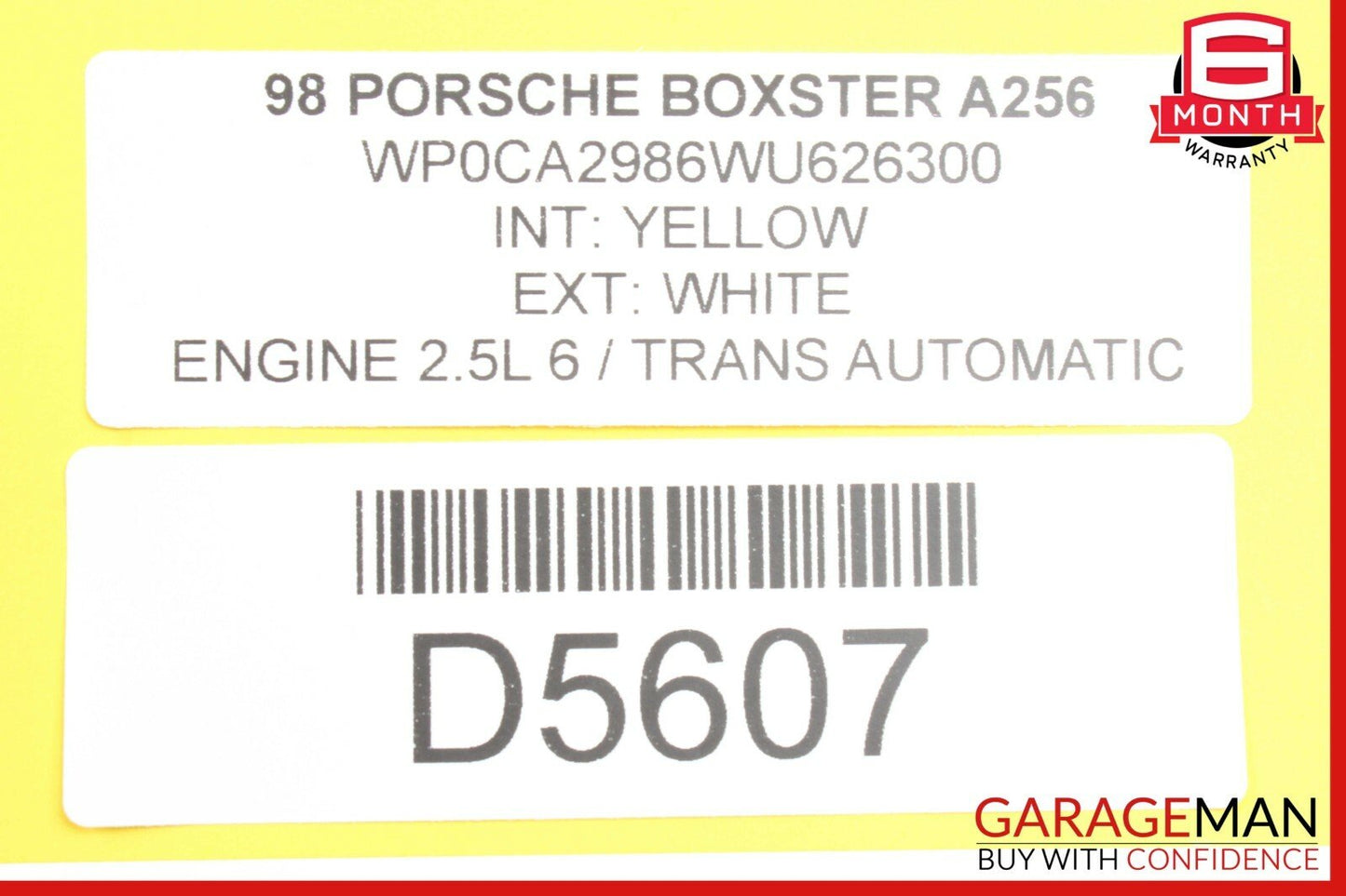 97-04 Porsche Boxster 986 Front Bumper Support Reinforcement Impact Crash Bar