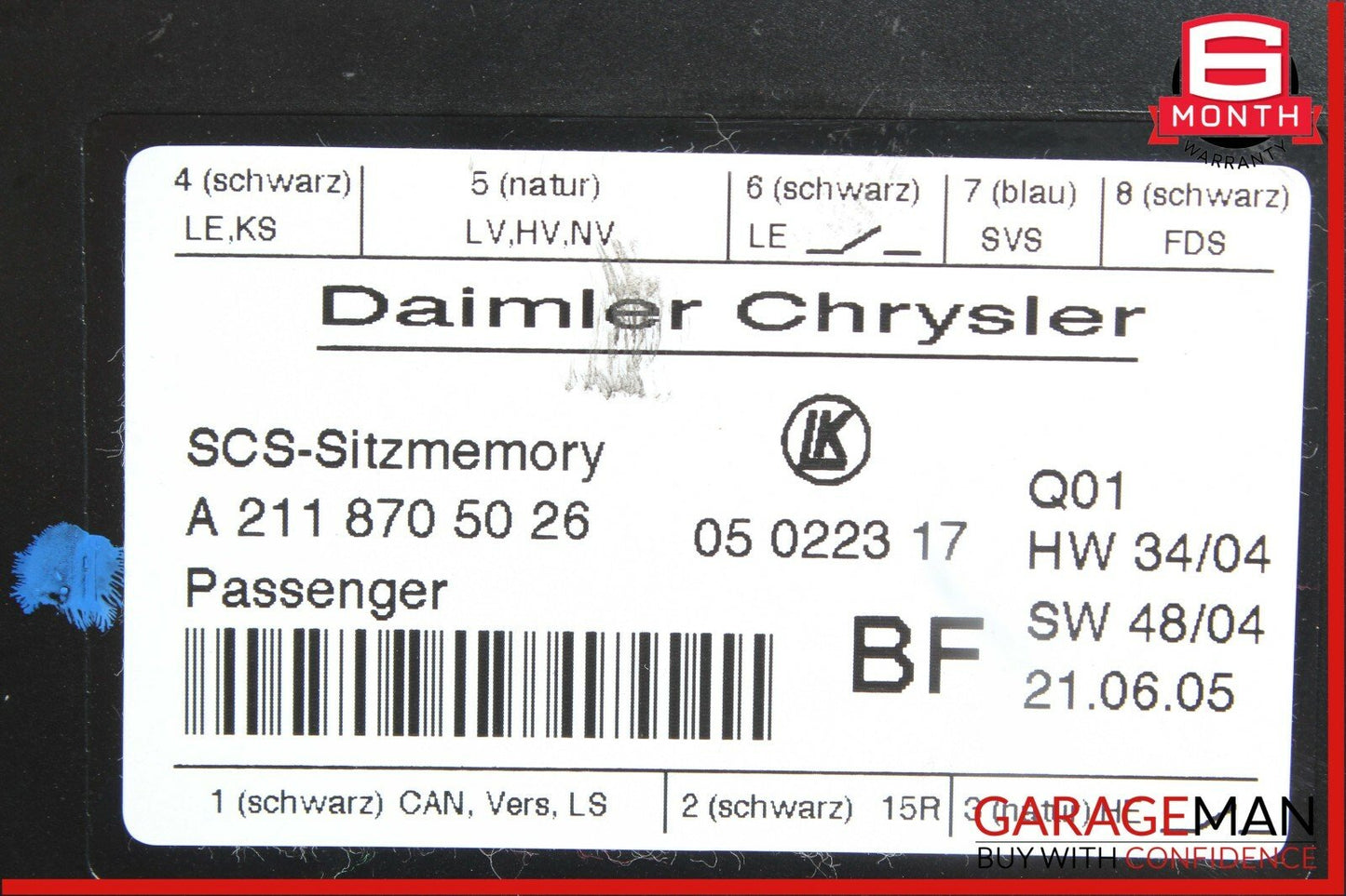 03-11 Mercedes E350 SLK280 GL450 Front Right Passenger Side Seat Control Module