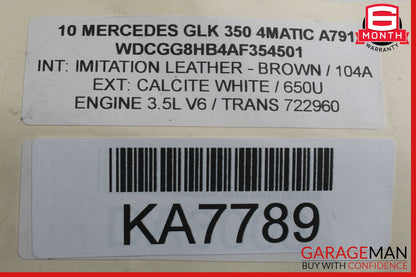 08-15 Mercedes X204 GLK350 Front Right Door Window Regulator Motor OEM