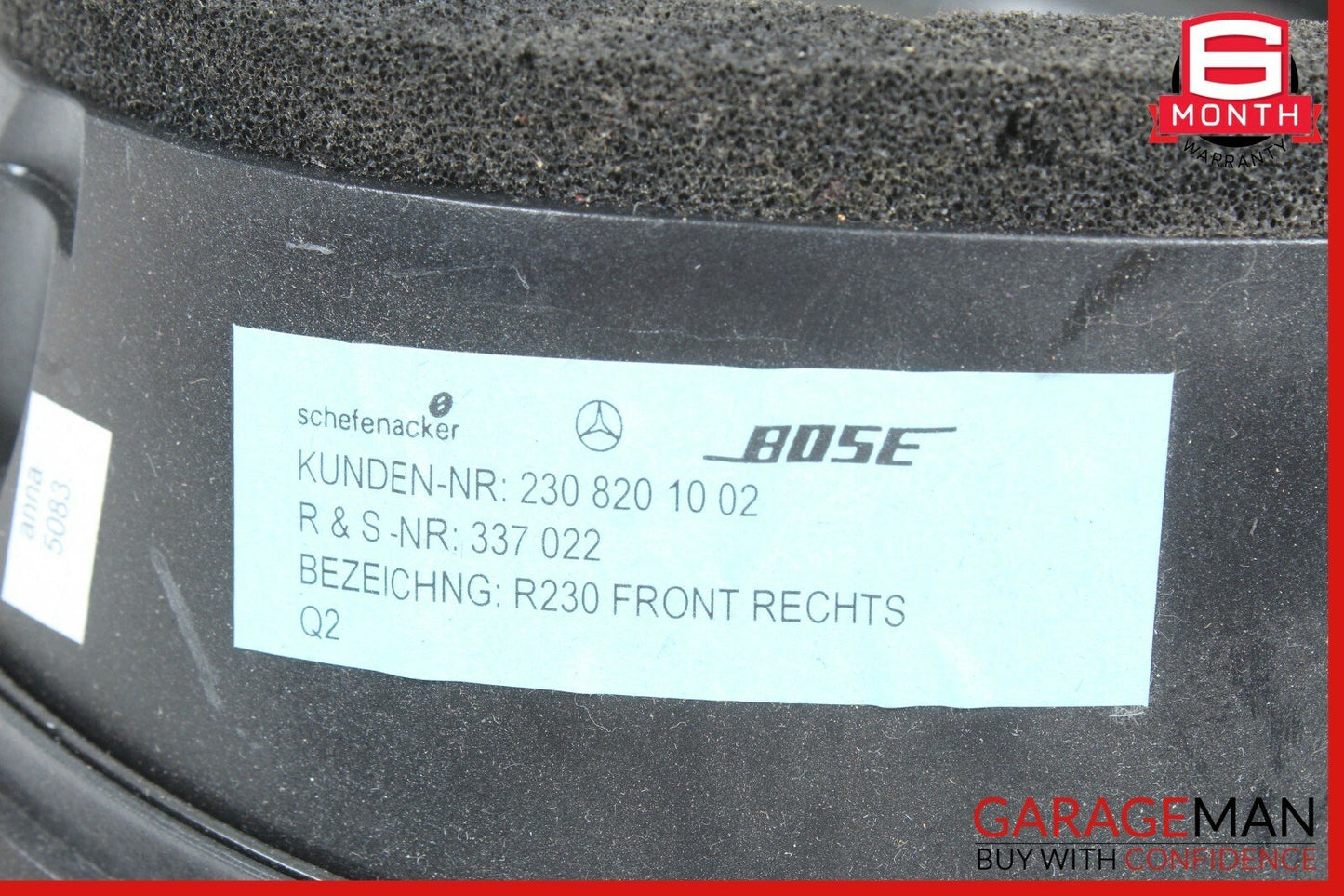 03-08 Mercedes R230 SL500 SL55 AMG Bose Front Right Side Door Audio Speaker OEM