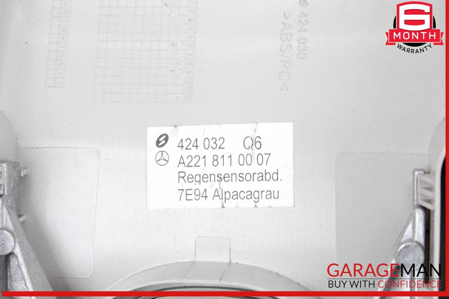 07-13 Mercedes W221 S550 S63 AMG Interior Top Upper Rear View Mirror Gray OEM