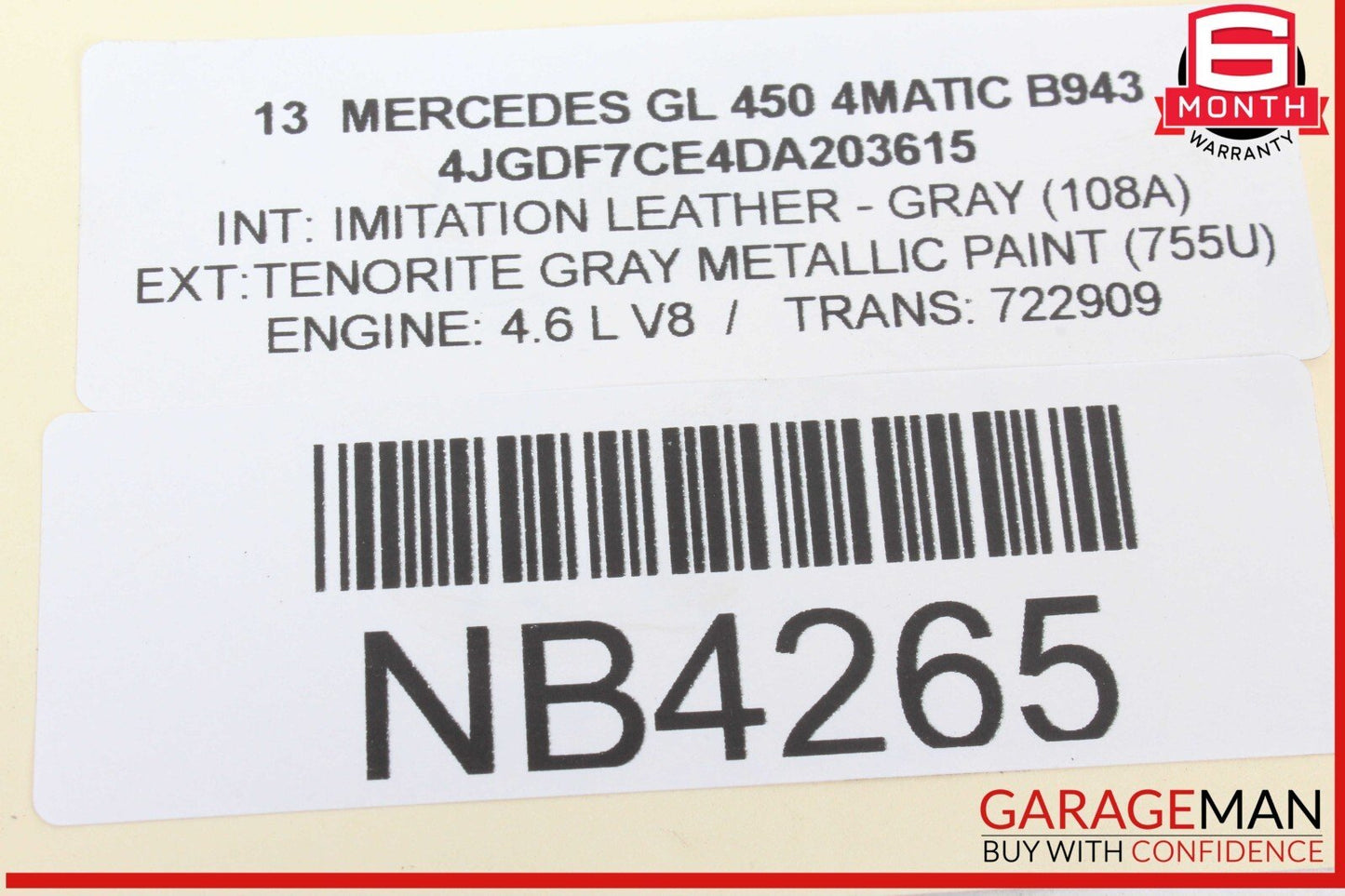 13-19 Mercedes X166 GL450 4MATIC Rear Left Bumper Holder Support Bracket OEM