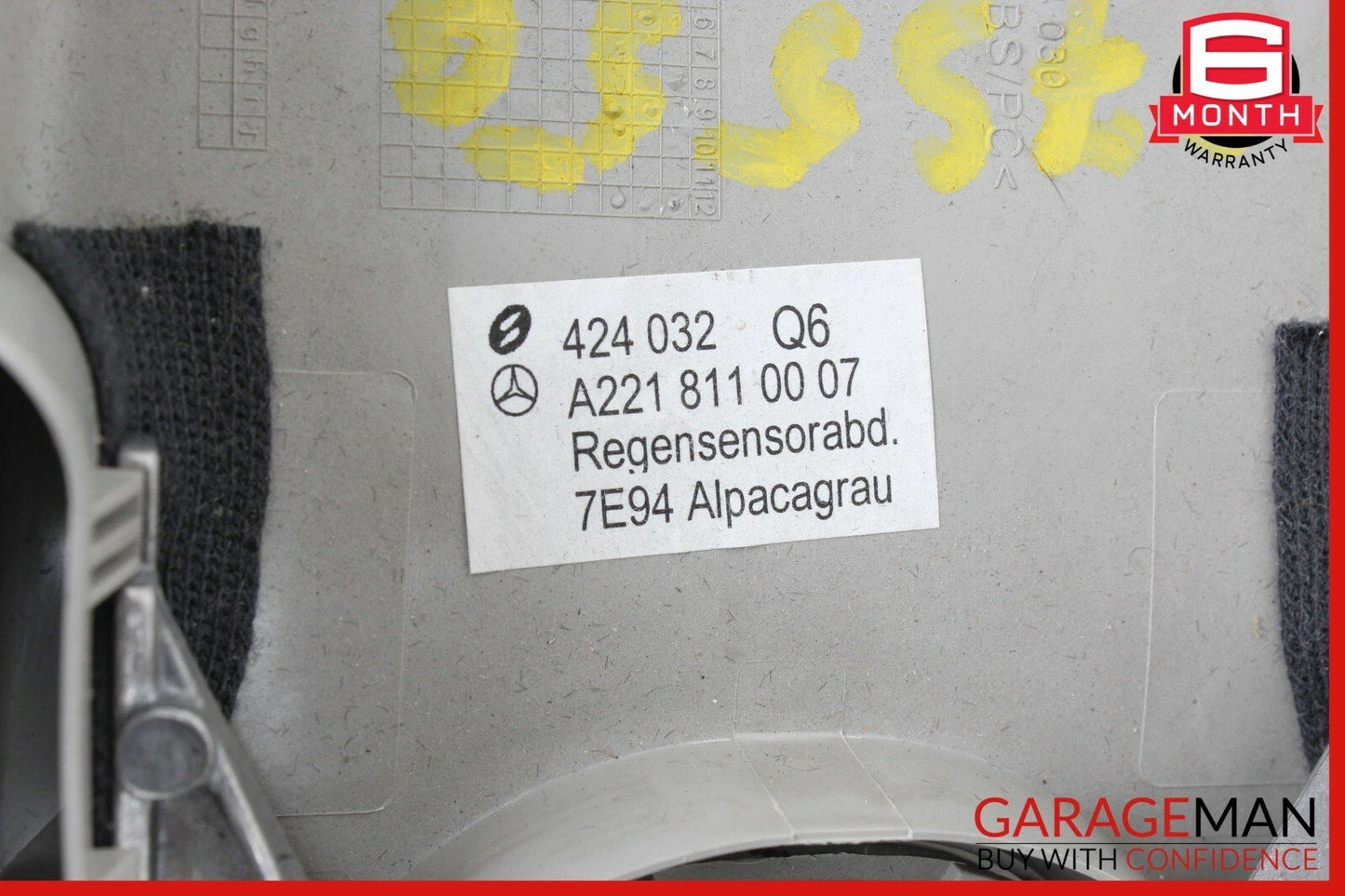 07-09 Mercedes W221 S550 S63 AMG Top Upper Rear View Mirror 2218110007 Gray OEM