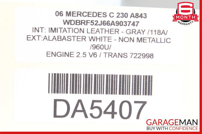 01-07 Mercedes W203 C230 Rear Center Console A/C AC Heater Air Vent Trim Beige