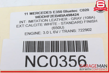 10-16 Mercedes W212 E350 Bluetec Front Left Side Seat Belt Seatbelt Retractor