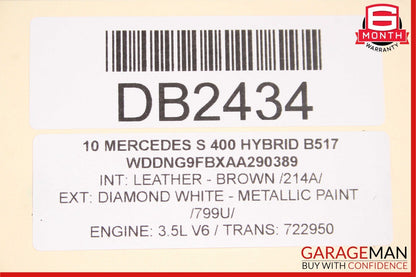 10-13 Mercedes W221 S400 Hybrid 7 Speed Auto Automatic Transmission 722.950 124k