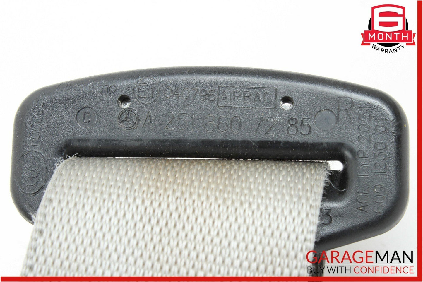 06-08 Mercedes R320 ML350 GL450 Front Right Passenger Seat Belt Seatbelt Grey