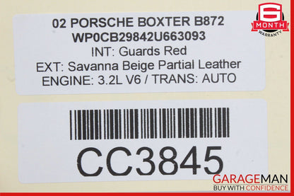 97-04 Porsche Boxster 986 Front Right Passenger Fender Panel