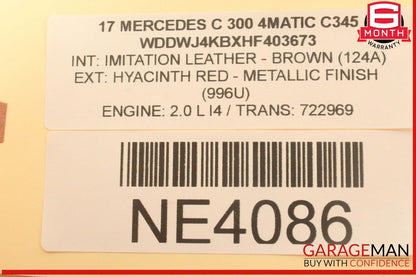 15-20 Mercedes W205 C300 4MATIC Front Left Side Wishbone Lower Control Arm OEM