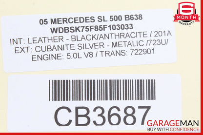 03-06 Mercedes R230 SL500 SL55 Right Side Exterior Door Handle Silver OEM