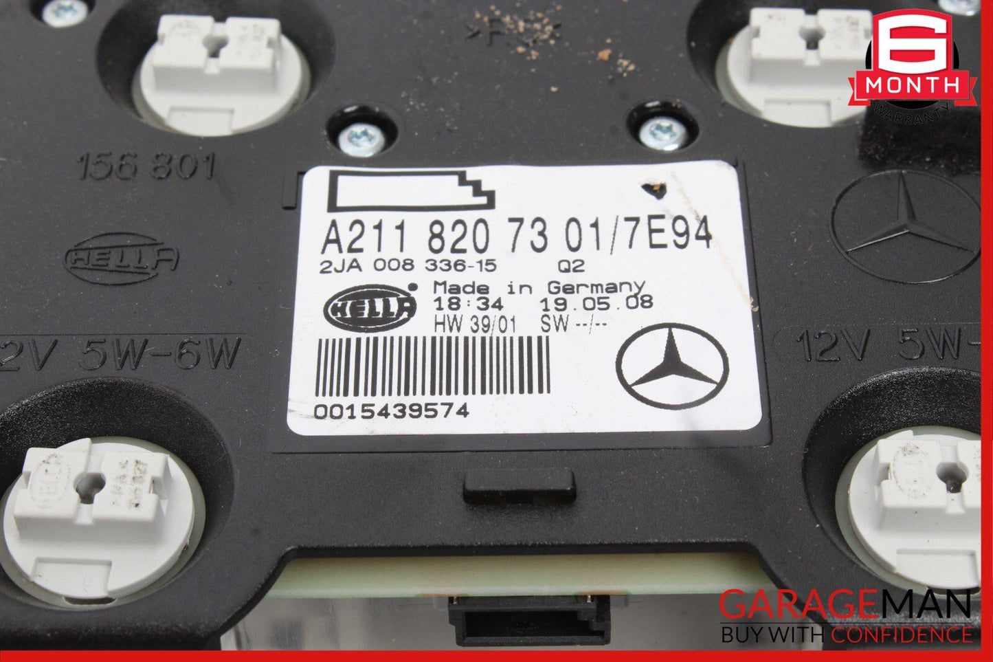 06-11 Mercedes W211 E350 CLS350 CLS550 Rear Overhead Dome Light Reading Map Gray