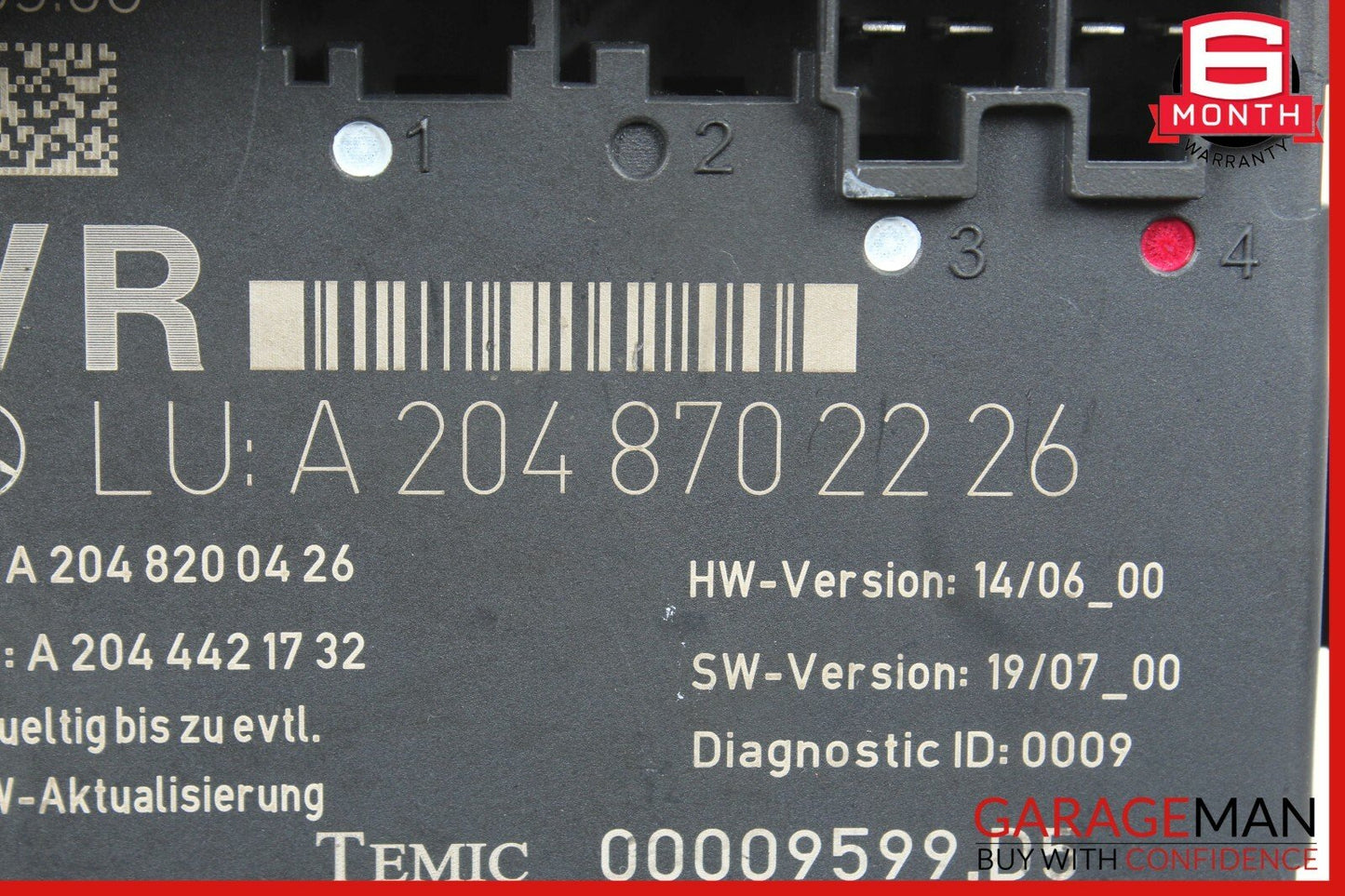 08-14 Mercedes W204 C300 C350 Front Right Side Door Control Module Unit