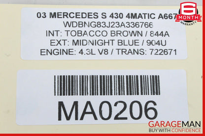 00-06 Mercedes W220 S500 S600 Front Right Seat Adjust Motor 2208205042 OEM